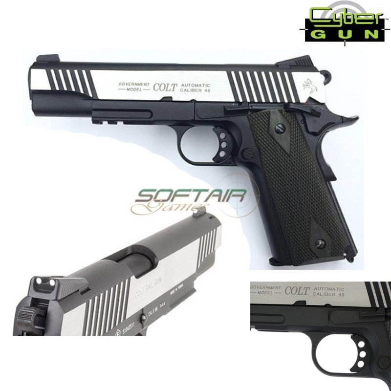 Co2 Blowback Pistol Colt 1911 Black/silver Cybergun (180525)