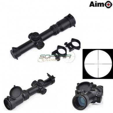 Tactical Scope 1-4x24se Black Reticle Red/green Aim-o (ao3044-bk)