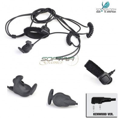 Auricolare/microfono Bone Conduction Con Dito Ptt Kenwood Z-tactical (z010-kw)