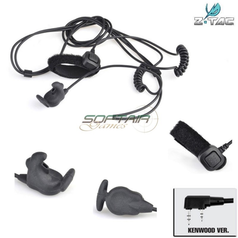 Auricolare/microfono Bone Conduction Con Dito Ptt Kenwood Z-tactical (z010-kw)