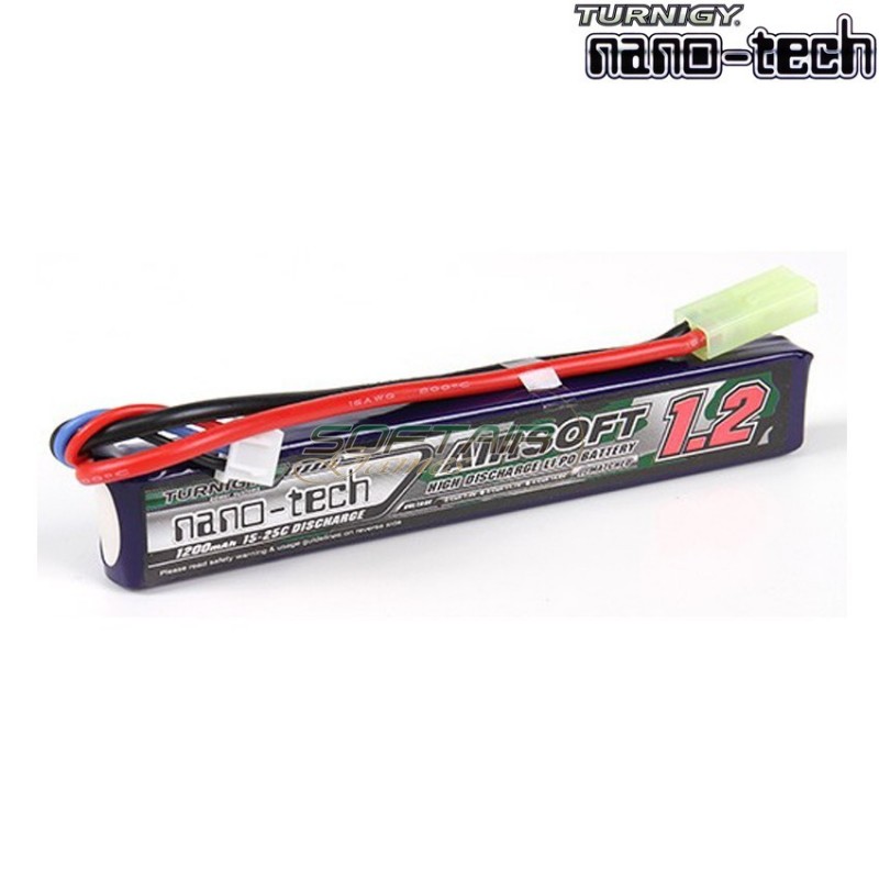 Batteria Lipo Connettore Tamiya 1200mah 7.4v 15~25c Turnigy Nano-tech (1263)