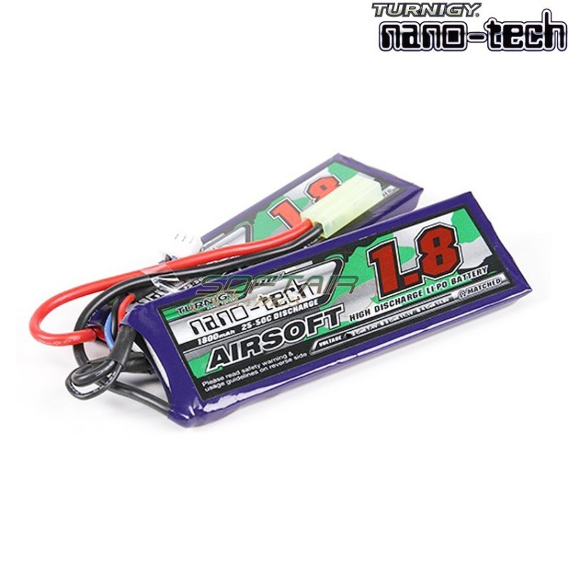 Batteria Lipo Connettore Tamiya 1800mah 7.4v 25~50c Turnigy Nano-tech (ng1800b.2s.25)