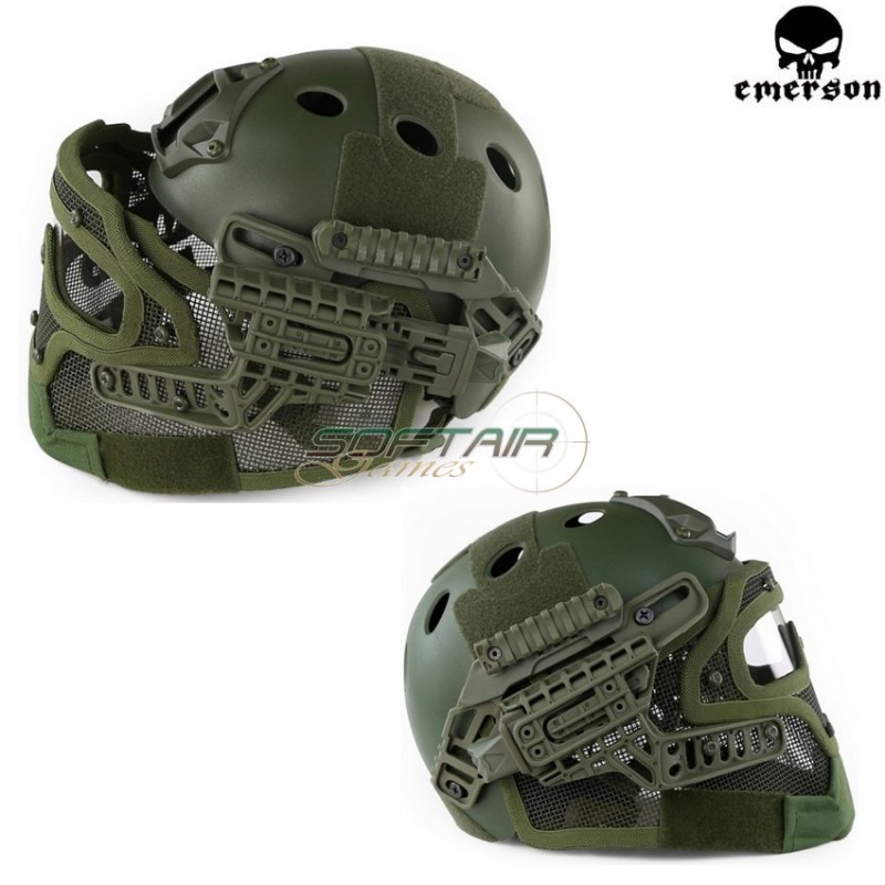 G4 System Pj Elmetto + Maschera Completa Olive Drab Emerson (em9197od)