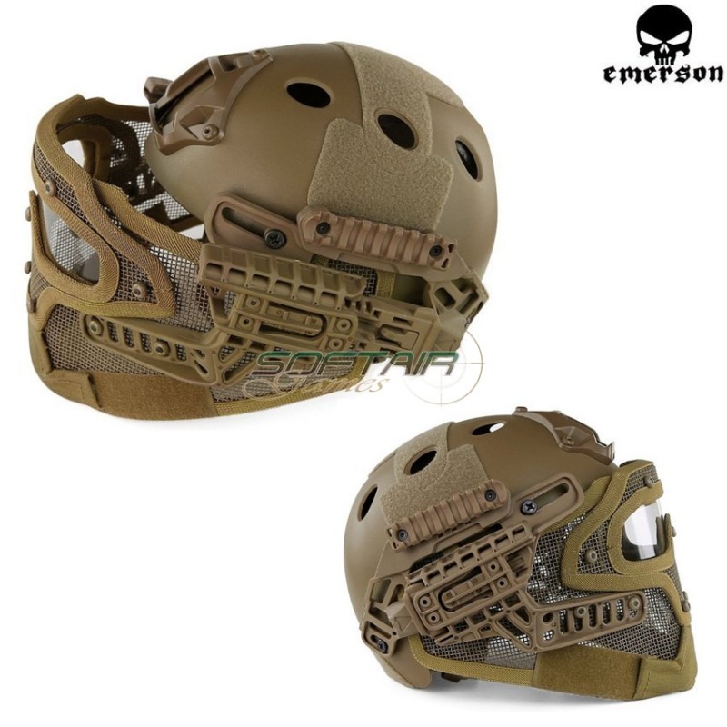 G4 System Pj Helmet + Full Mask Coyote Brown Emerson (em9197cb)