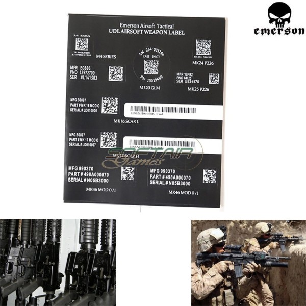 Airsoft Weapon Label Stickers Emerson (em7906)