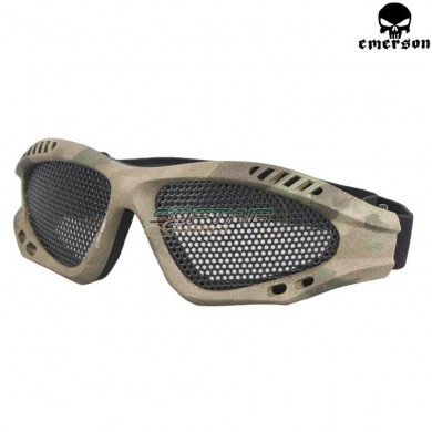 Occhiale Tattico Air Pro Atacs Foliage Green Con Rete Emerson (em6480b)