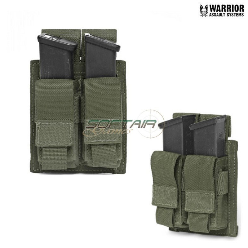 Tasca Doppia Action 9mm Caricatori Pistola Olive Drab Warrior Assault Systems (w-eo-dpda-9-od)