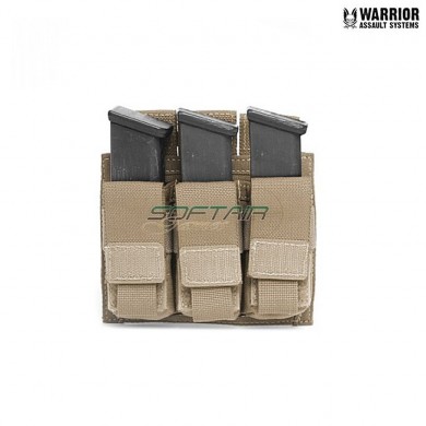 Tasca Tripla Action 9mm Caricatori Pistola Coyote Tan Warrior Assault Systems (w-eo-tpda-9-ct)