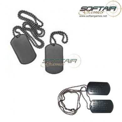 Coppia Piastrine Dog Tag Black Personalizzate Metallo (dog-tag)