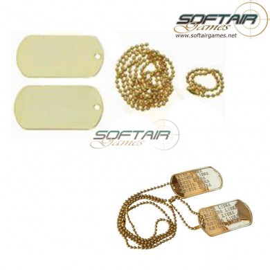 Coppia Piastrine Dog Tag Gold Personalizzate Metallo (dog-tag-gold)