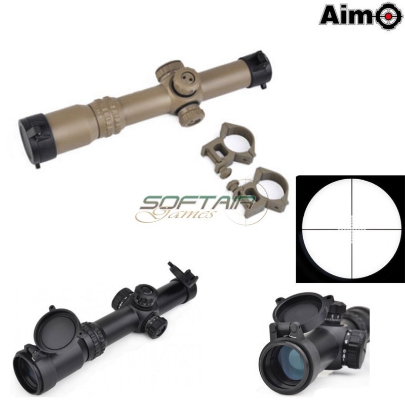 Tactical Ottica 1-4x24se Dark Earth Reticolo Rosso/verde Aim-o (ao3044-de)