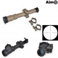 Tactical Ottica 1-4x24se Dark Earth Reticolo Rosso/verde Aim-o (ao3044-de)