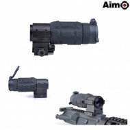 Magnifier 3x Ap Style Qd Twist Mount Black Aim-o (ao5339-bk)