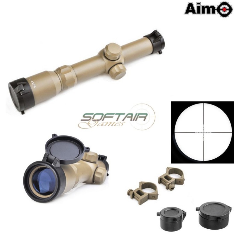 Tactical Scope 1-4x24 Dark Earth Aim-o (ao3039-de)