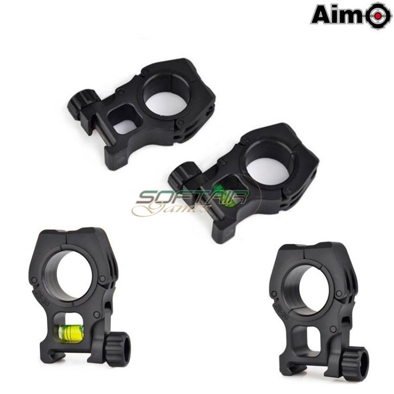 Couple Rings M10 For Scope 25/30mm Black Aim-o (ao9020-bk)