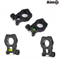 Couple Rings M10 For Scope 25/30mm Black Aim-o (ao9020-bk)
