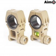 Couple Rings M10 For Scope 25/30mm Dark Earth Aim-o (ao9020-de)