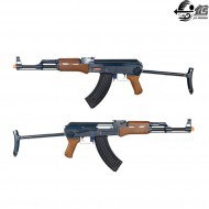 Electric Rifle Ak47 Folding Wood & Black Jing Gong (jg-0507-w)