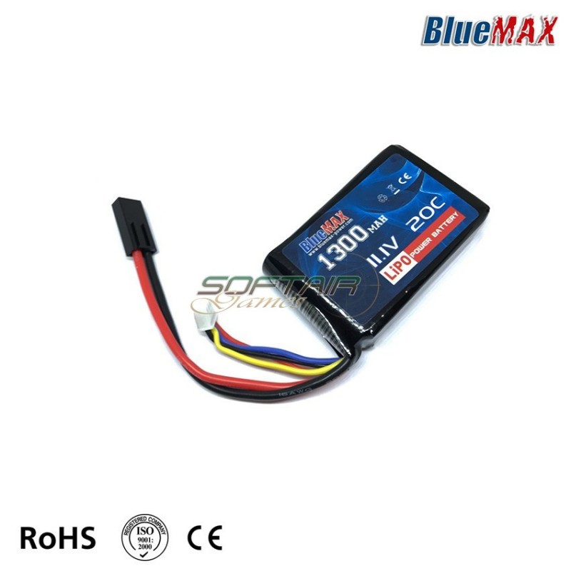 Lipo Battery Mini Tamiya Connector 11.1v X 1300mah 20c Peq Type Bluemax-power® (bmp-11.1x1300-peq)