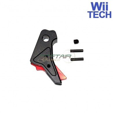 Grilletto Cnc Type B Tactical Black-red Per Glock Marui/we Wii Tech (wt-3350)