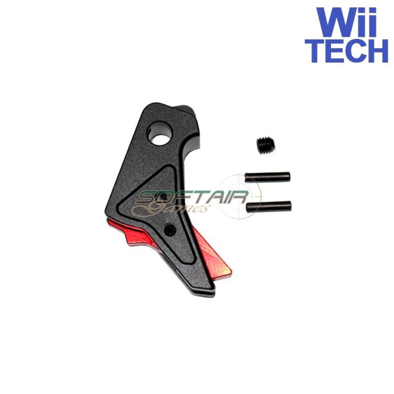 Cnc Trigger Type B Tactical Black-red For Glock Marui/we Wii Tech (wt-3350)
