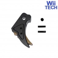 Cnc Trigger Type A Tactical Black-gold For Glock Marui/we Wii Tech (wt-3345)