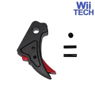 Cnc Trigger Type A Tactical Black-red For Glock Marui/we Wii Tech (wt-3343)