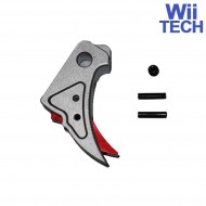 Grilletto Cnc Type A Tactical Silver-red Per Glock Marui/we Wii Tech (wt-3340)