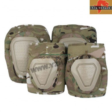 Set Ginocchiere E Gomitiere In Neoprene Multicam Big Dragon (bd7062c)