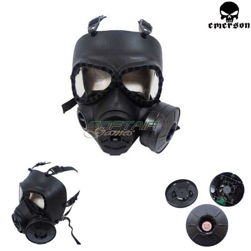 Maschera M04 Black Antigas Con Ventola Emerson (em6596)