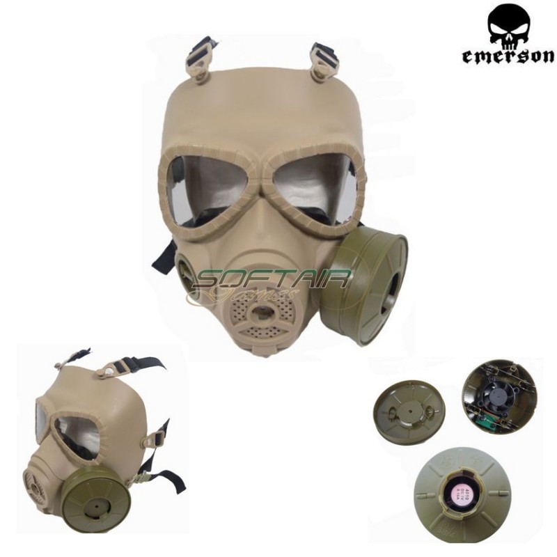 Maschera M04 Tan Antigas Con Ventola Emerson (em6596a)