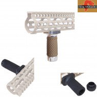 Impugnatura Short Golfball Per Keymod System Silver & Dark Earth Big Dragon (bd9000c)
