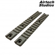 Set 2x Rail 20mm Short Dark Earth Per Ares Am-013/am-014/am-009 Airtech Studios (as-rails-de)