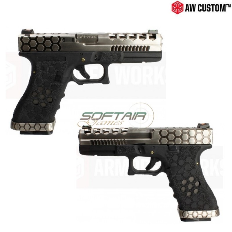 Gas Pistol Vx Series G17 Black/silver Gbb Armorer Works (aw-110563)