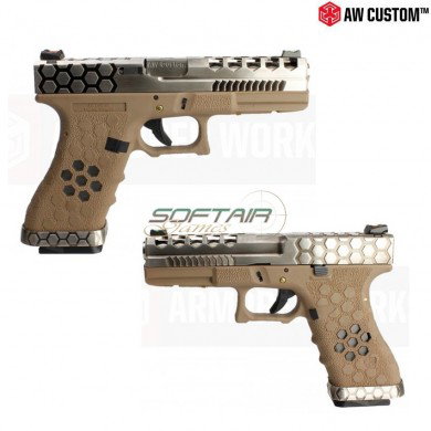 Gas Pistol Vx Series G17 Dark Earth/silver Gbb Armorer Works (AW-VX0110)