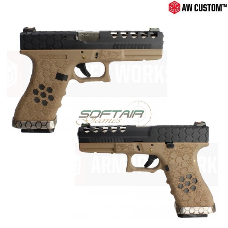 Pistola A Gas Vx Series G17 Dark Earth/black Gbb Armorer Works (aw-110566)