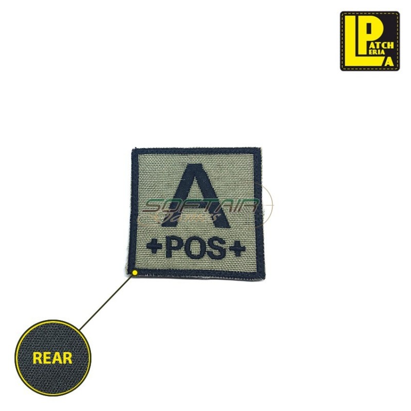 Military Morale Patch Embroidered Blood Type A+ Square Sand Patcheria (lp-prc047-a+)