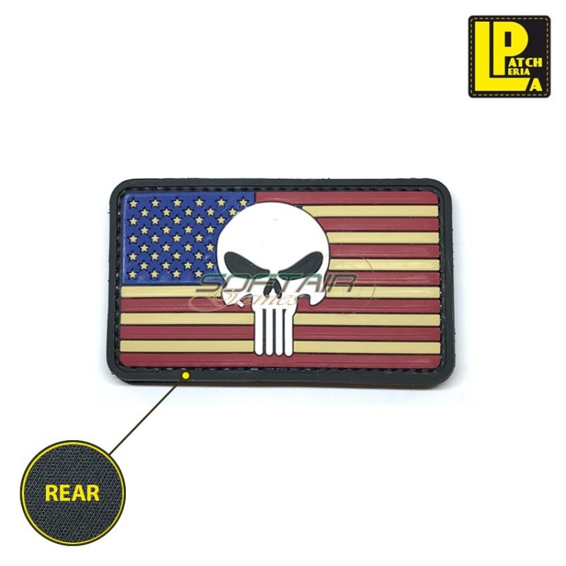Military Morale Patch Pvc Bandiera Usa Teschio Patcheria (lp-ppvc038)