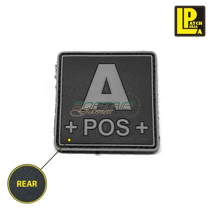 Military Morale Patch Pvc Blood Type A+ Square Black Patcheria (lp-ppvc262)