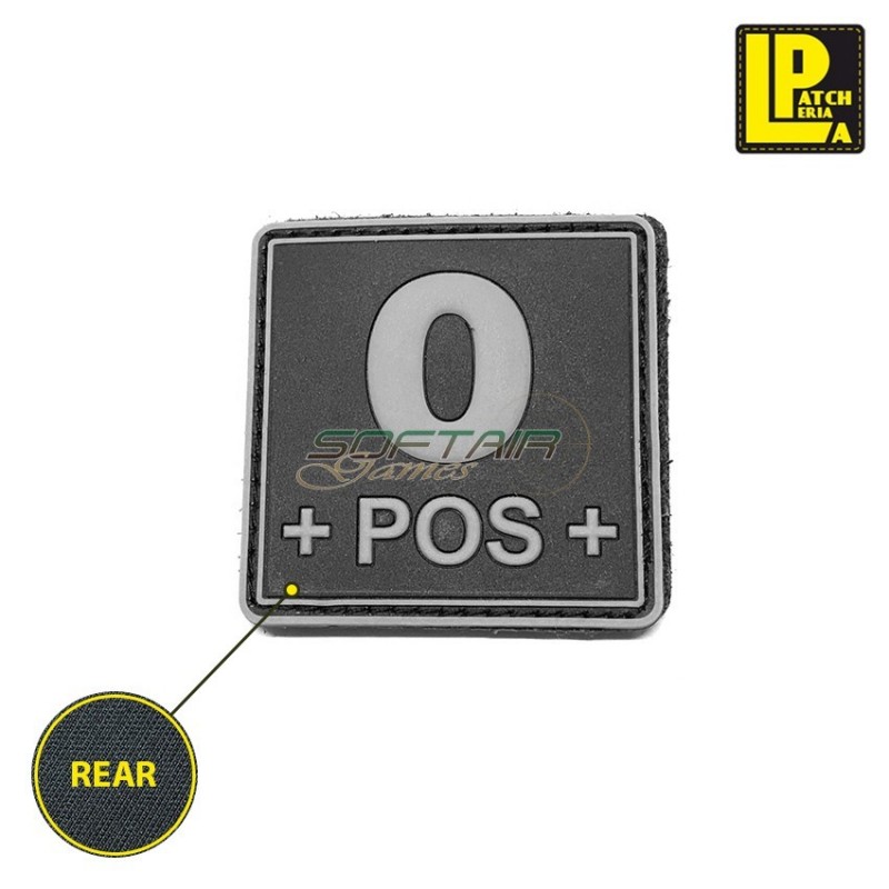 Military Morale Patch Pvc Blood Type 0+ Square Black Patcheria (lp-ppvc268)