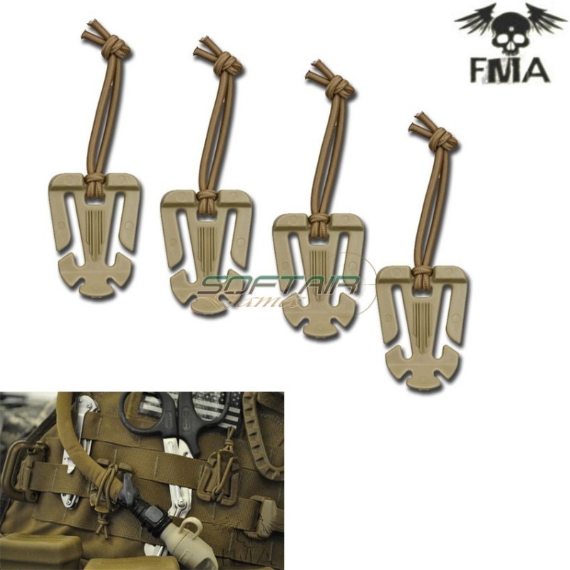 Set 4 Web Dominator Mounting Clips Dark Earth Fma (fma-tb602-de)