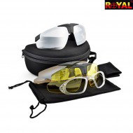 Occhiali Tactical Black Con 3 Lenti Royal (6055b)