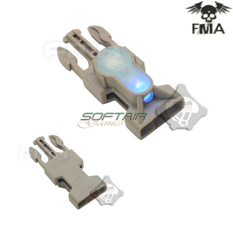 S-lite Fibbia Side Release Mil-spec Dark Earth Con Blue Strobe Light Fma (fma-tb900-bl)
