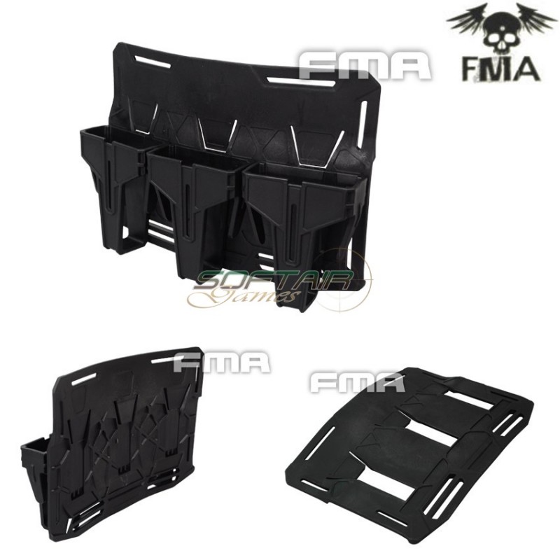 Triple Smr M4/m16 Inner Pouch Gear Retention Orbit Base Plate Black Fma (fma-1043-bk)