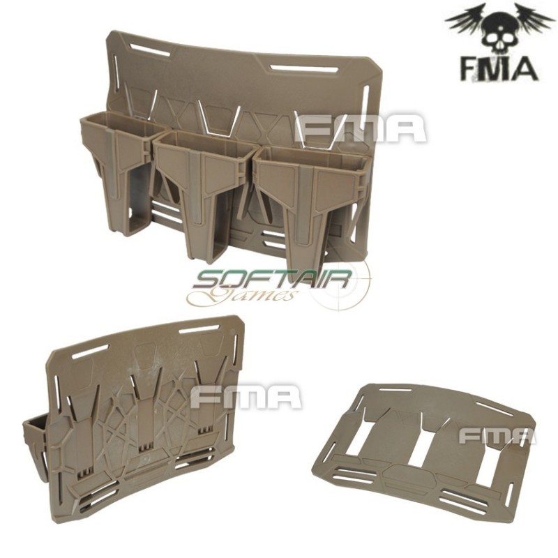 Triple Smr M4/m16 Inner Pouch Gear Retention Orbit Base Plate Dark Earth Fma (fma-1043-de)