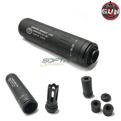 Silencer & Flash Hider 14mm Ccw Aac Sd Type 150mm Black Gun Five (gf-sil11-bk)