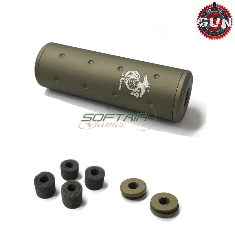 Silenziatore 14mm Cw/ccw U.s. Marine Type 110mm Dark Earth Gun Five (gf-sil02-de)