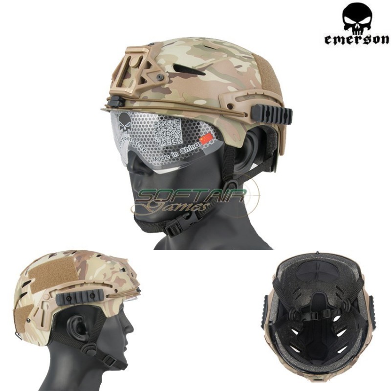 Elmetto Fast Exfil Bump Multicam Con Occhiale Emerson (em8981d)