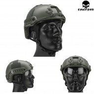 Fast Mh Helmet Foliage Green With Google Emerson (em8820)