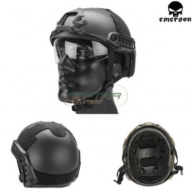 Elmetto Fast Mh Black Con Occhiale Emerson (em8820b)